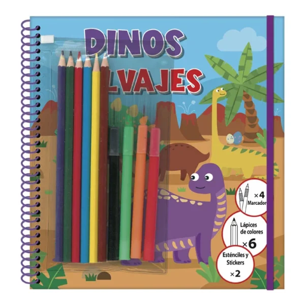 Dinos Salvajes – Libro para Dibujar con Plantillas