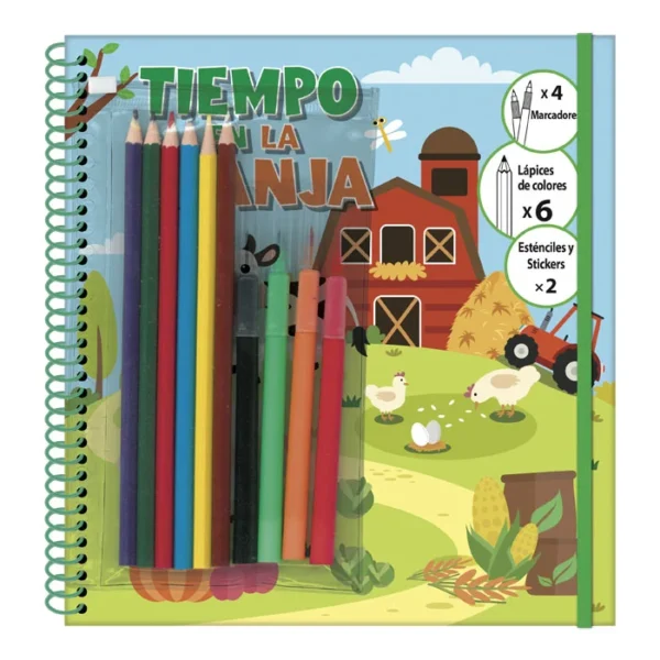 Tiempo en la granja – Libro para Dibujar con Plantillas